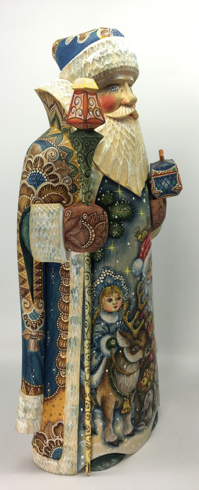 350 mm Santa Claus with a Snow Maiden and a Deer feed Bunnies (Kikin Studio)
