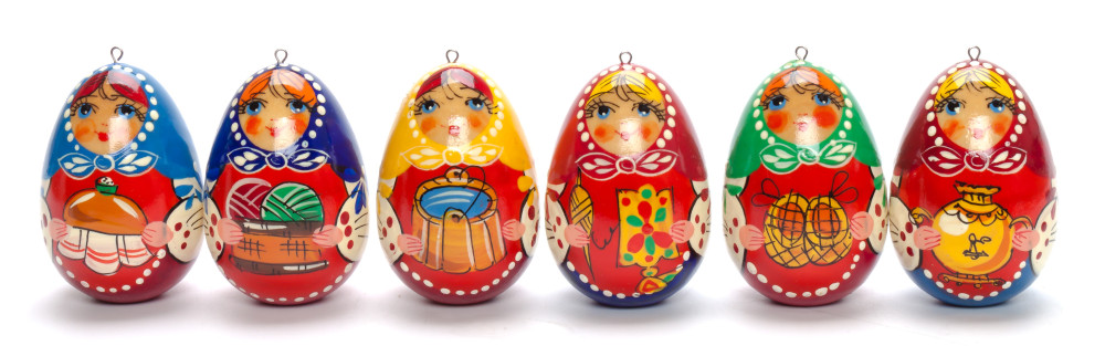 220x70 mm Russian Christmas Tree Ornaments set of 6 pcs (by Andrey Studio)