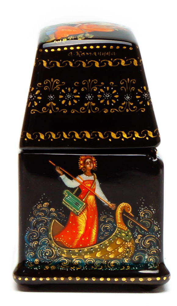40x30mm The Firebird hand painted lacquered box from Palekh (by Pavel Studio)