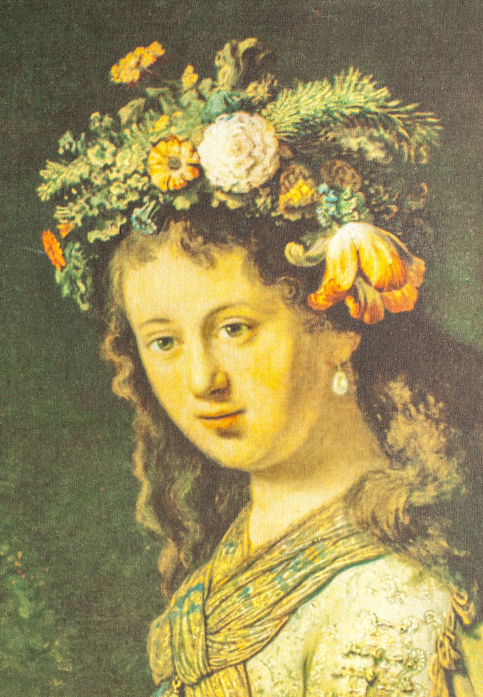 565x700 mm Flora by Rembrandt printed on Canvas painting (by Skazka)