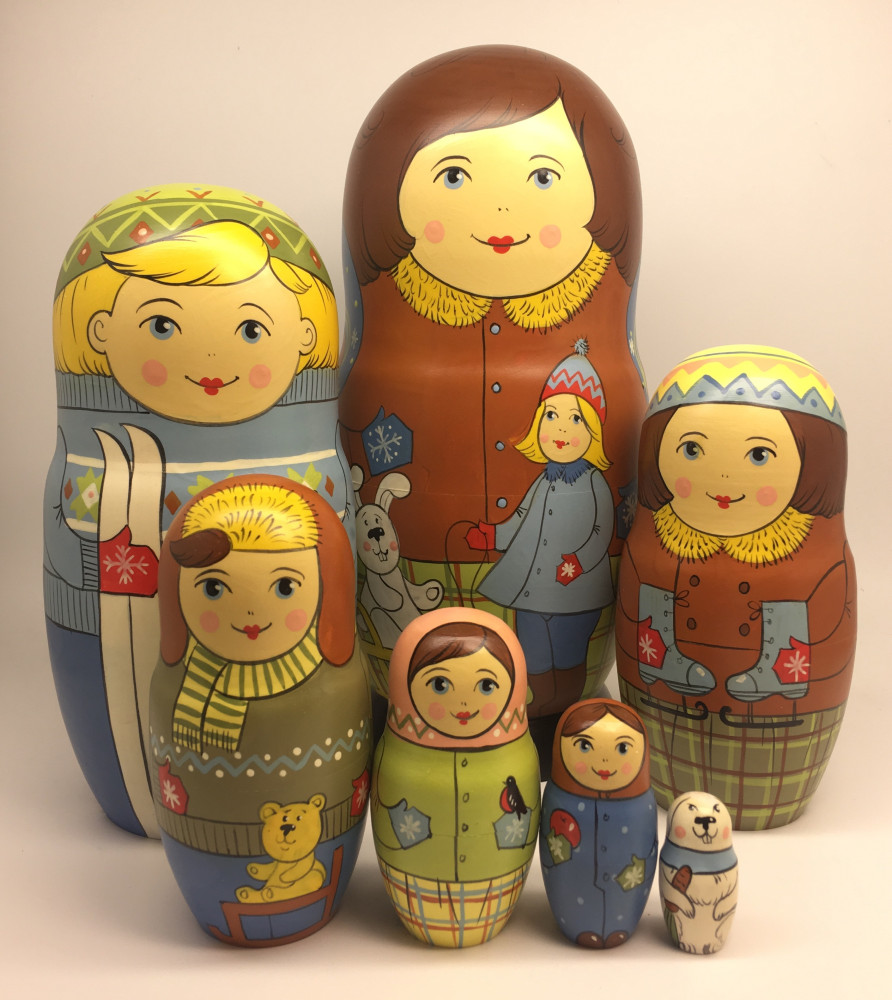 U 7pcs Artist Painting Malutinskaya Matrryoshka 