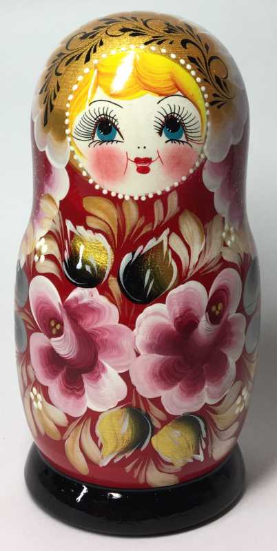 150 mm Maidan Patterns hand painted Wooden Matryoshka Doll 5 pcs (by Mihail Matryoshka Studio)