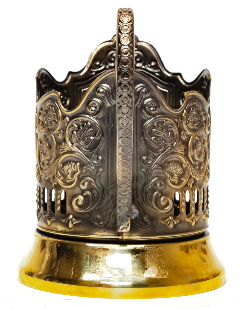 Order of Victory Pure Brass Tea Glass Holder with Faceted Glass (by Kolchugino)