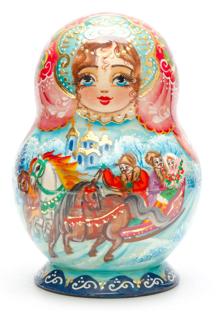 Shop Exclusive Nesting Dolls 140mm Russian Winter hand painted Matryoshka round doll 10pcs online at Skazka.site | Eligible for fast shipping and free returns. 140mm Russian Winter hand painted Matryoshka round doll 10pcs