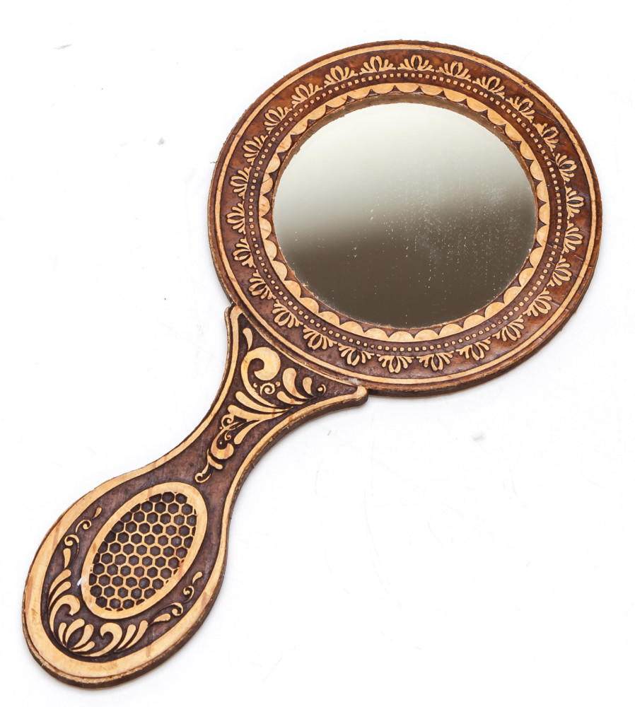 80x160 mm Saint Basil Cathedral hand made Birchbark Mirror (by Maxim Birch)