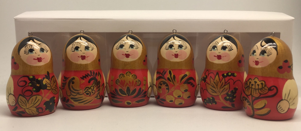 Matryoshka Khokhloma Christmas Ornaments