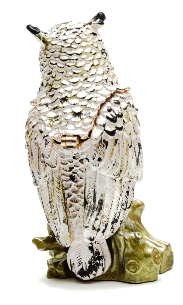 80 mm Owl White Jewellery Box