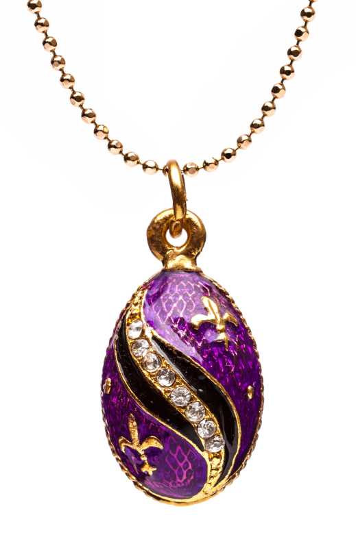 Spiral Lily Violet Egg Pendant