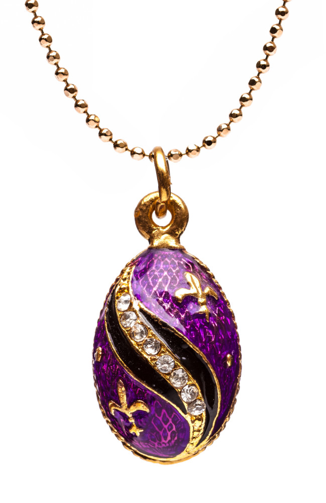 Spiral Lily Violet Egg Pendant