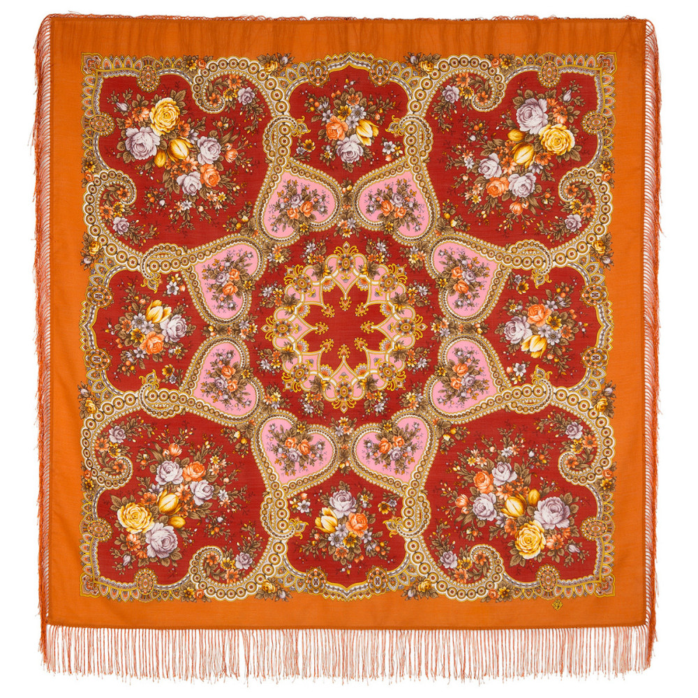 Shop Woolen Scarves with Silk Fringe 125x125 cm Платок «Нежное сердце» online at Skazka.site | Eligible for fast shipping and free returns. Платок «Нежное сердце»