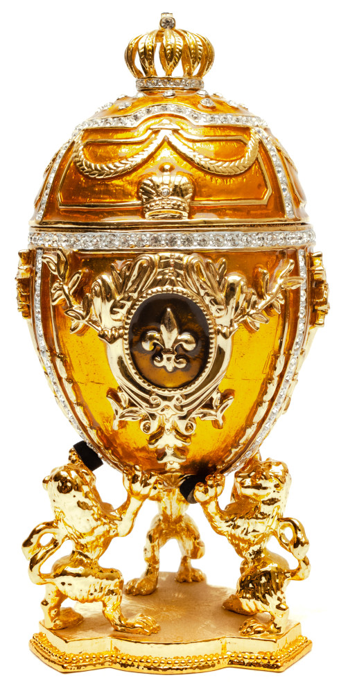 160 mm With Lions Golden Easter Egg