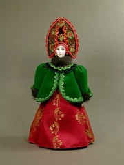 Russian Girl hand made Porcelain Doll in a National Dress and Kokoshnik - 11 Inches (by Le Russe)