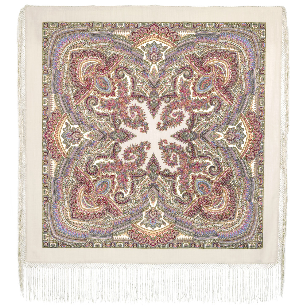 Shop Thick Woolen Fabric Shawls with Silk Fringe 148x148 cm Шаль «Волшебный узор» online at Skazka.site | Eligible for fast shipping and free returns. Шаль «Волшебный узор»