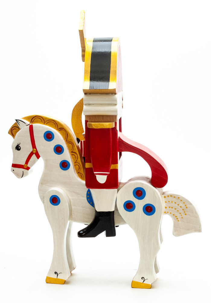300 mm The Nutcraker Riding a Horse hand carved and painted wooden Figurine (by Andrey Crafts)