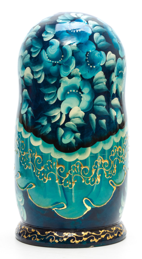260 mm Russian Winter hand painted on Wooden Matryoshka doll 10 pcs (by Skazka)