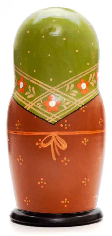 160 mm Mistress with Samovar hand painted Traditional Russian Wooden Matryoshka doll 5 pcs (by Sergey Malyutin)