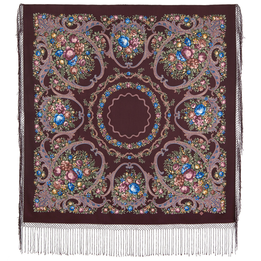 Shop Thick Woolen Fabric Shawls with Silk Fringe 148x148 cm Шаль «Русские сезоны» online at Skazka.site | Eligible for fast shipping and free returns. Шаль «Русские сезоны»
