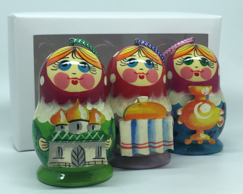 Matryoshka with Russian Traditions Christmas Ornaments
