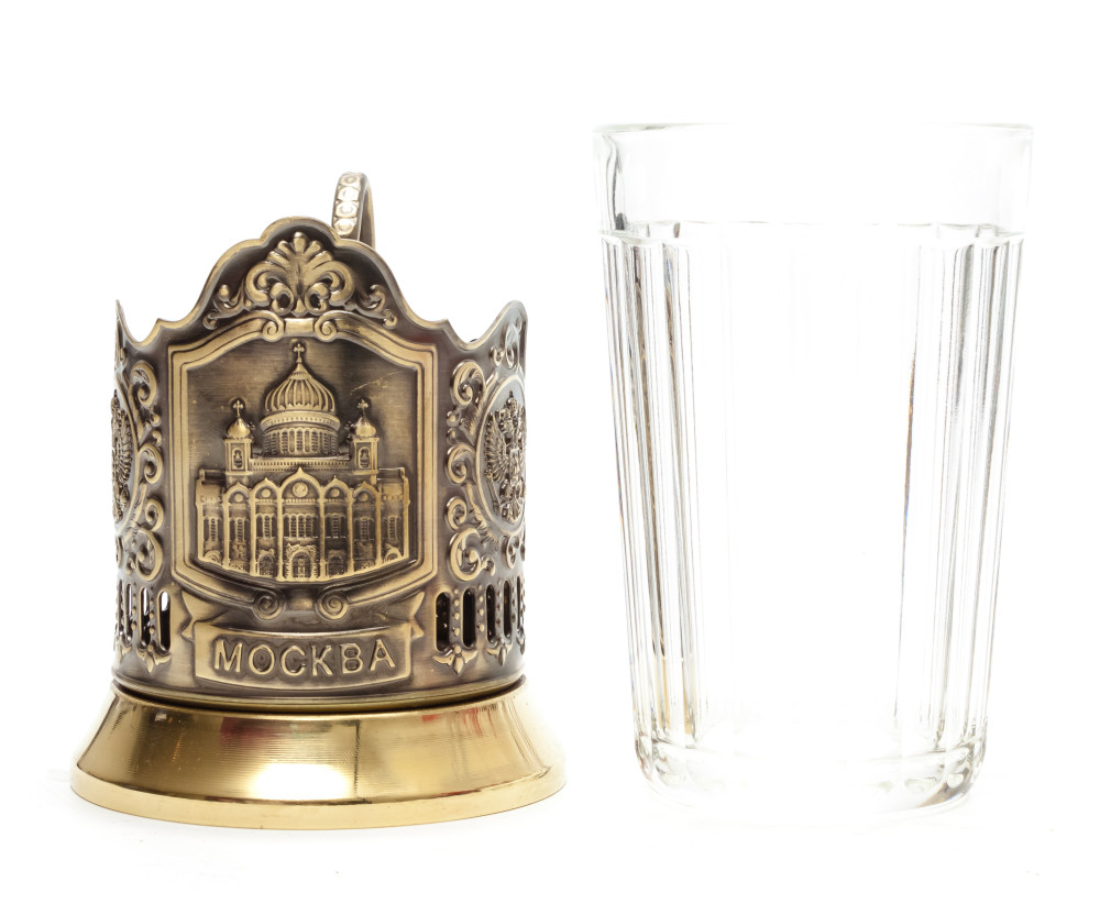 Moscow Cathedral of Christ the Saviour Brass Tea Glass Holder (by Kolchugino)