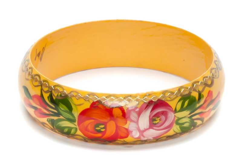 80x20 mm Zhostovo Hand Painted Bracelet (by Lada Workshop)