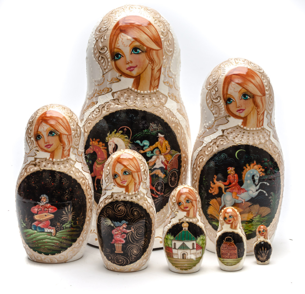 Shop Exclusive Nesting Dolls 220 mm Russian Troika handpainted Wooden Matryoshka Doll 7 pcs (by Sheherazade) online at Skazka.site | Eligible for fast shipping and free returns. 220 mm Russian Troika handpainted Wooden Matryoshka Doll 7 pcs (by Sheherazade)