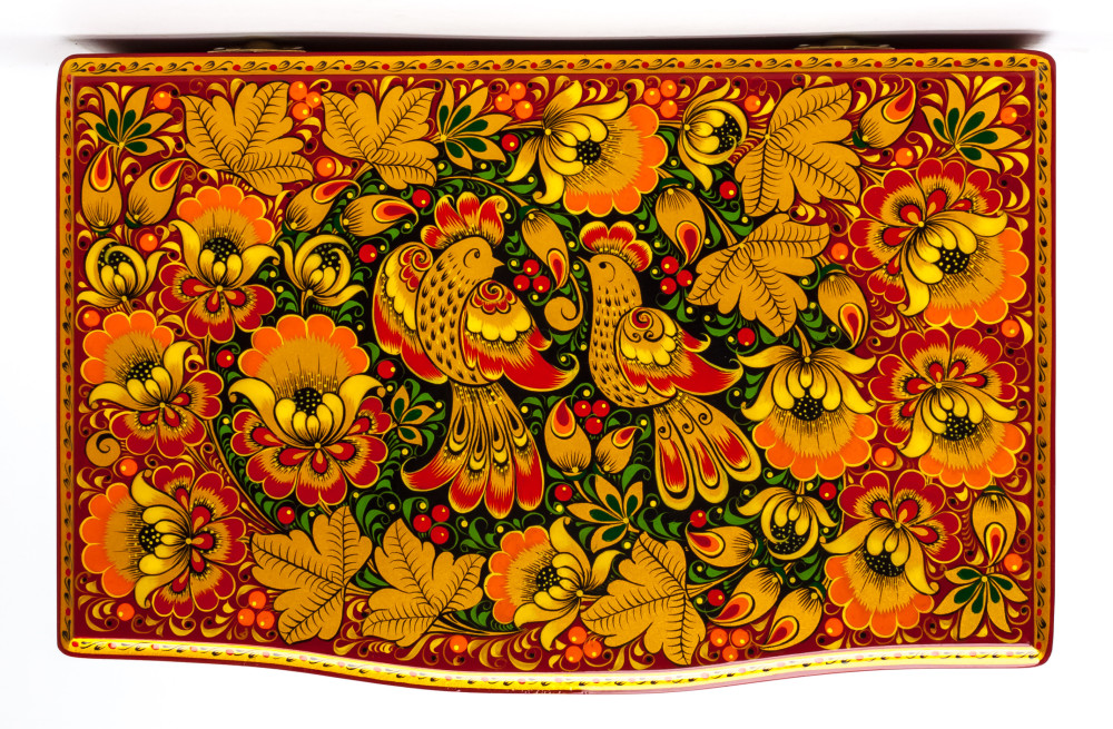 295x165 mm Khokhloma Painting Jewellery Wooden Box