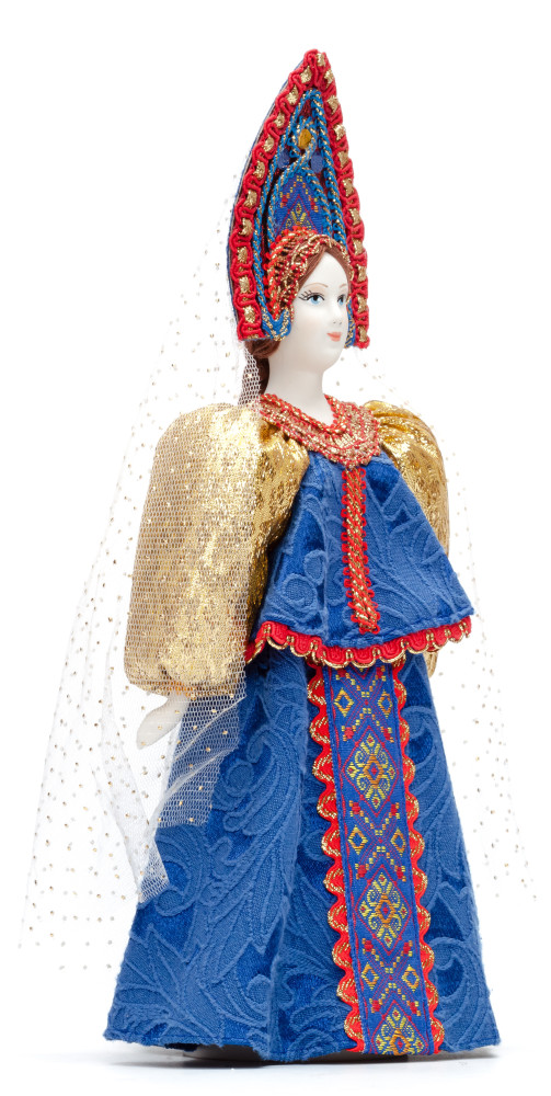 Russian Beauty hand made Porcelain Doll in Kokoshnik - 11 Inches (by Le Russe)