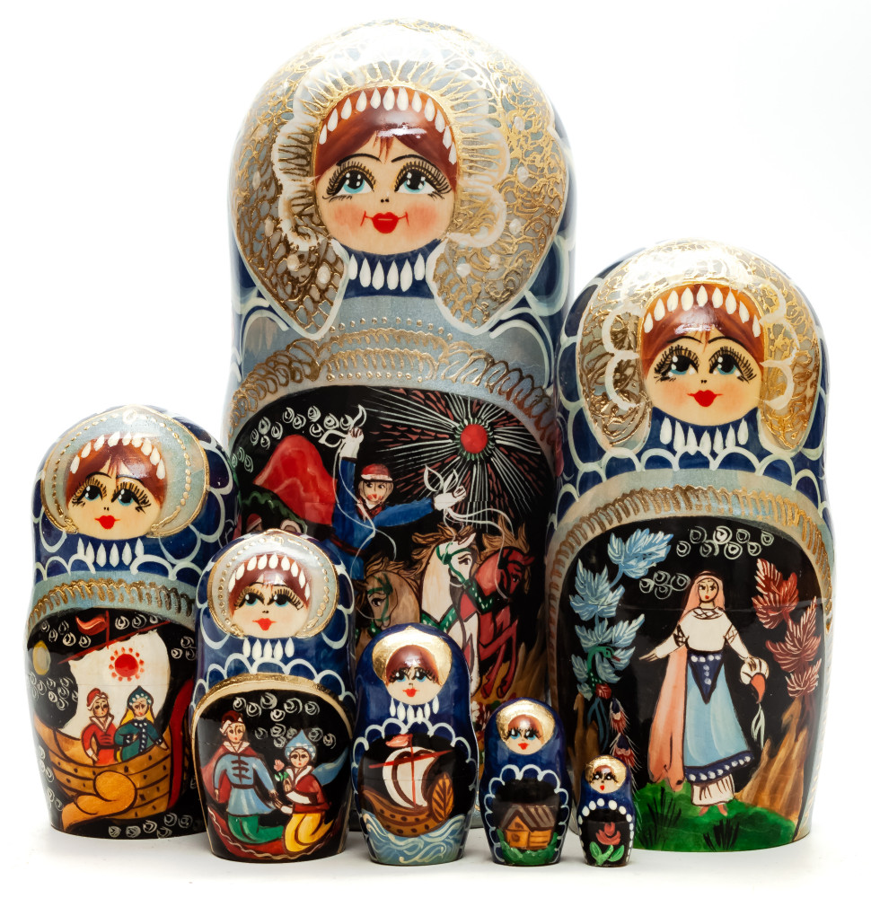 Shop Exclusive Nesting Dolls 210 mm Russian Fairytale handpainted Wooden Matryoshka Doll 7 pcs (by Valery Crafts) online at Skazka.site | Eligible for fast shipping and free returns. 210 mm Russian Fairytale handpainted Wooden Matryoshka Doll 7 pcs (by Valery Crafts)