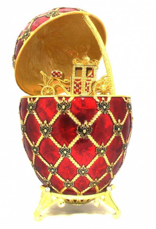 200 mm Imperial Coach and Red Imperial Coronation Easter Egg
