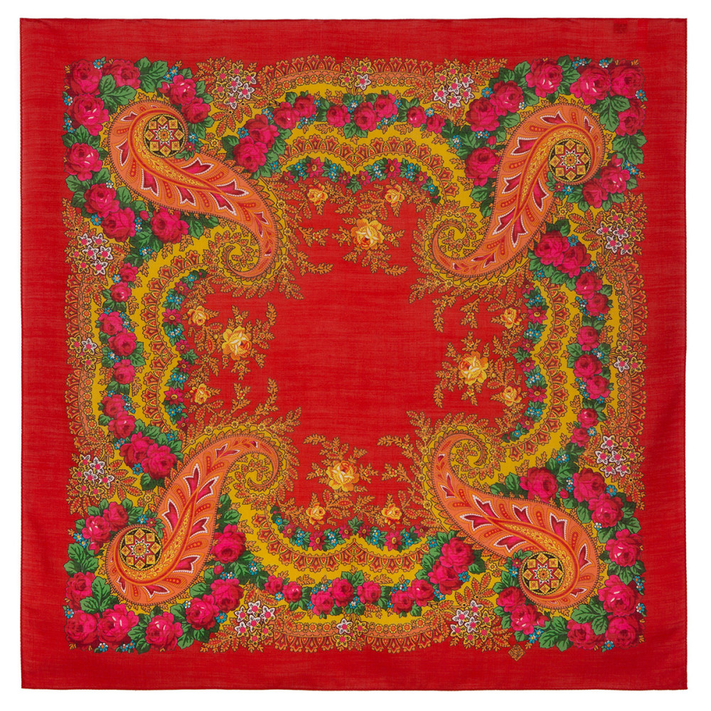 Shop Woolen Scarves Overlocked 89x89 cm Платок «Южный букет» online at Skazka.site | Eligible for fast shipping and free returns. Платок «Южный букет»