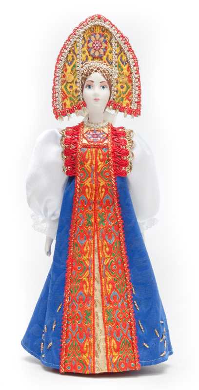 Russian Beauty hand made Porcelain Doll in Kokoshnik - 11 Inches (by Le Russe)