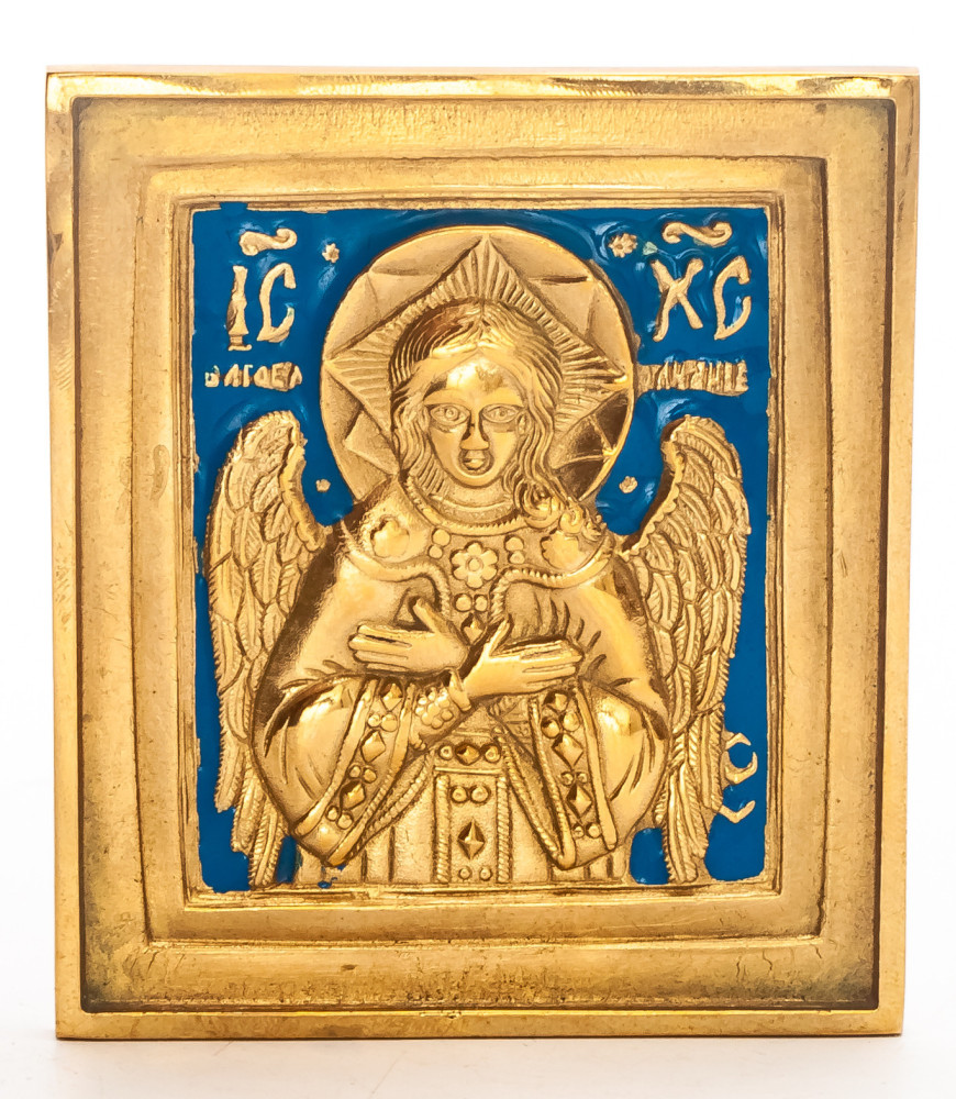70x80mm Good  Silence handpainted brass Icon (by Galina Studio)