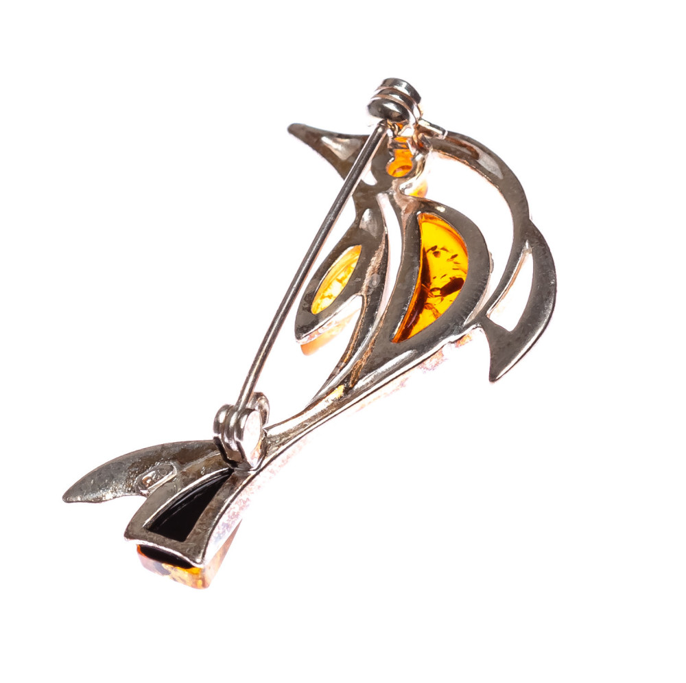 6 g Dolphin Baltic Amber Brooch