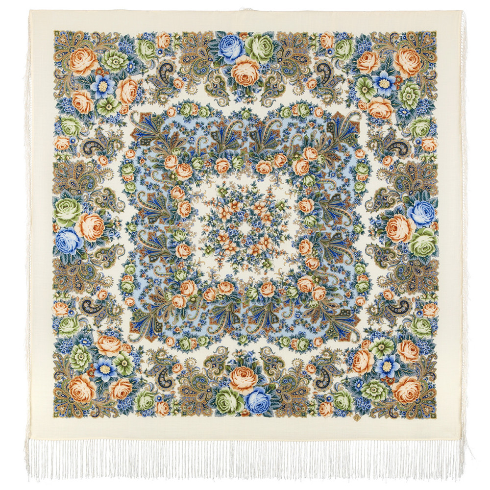 Shop Woolen Scarves with Silk Fringe 125x125 cm Платок «Любушка-голубушка» online at Skazka.site | Eligible for fast shipping and free returns. Платок «Любушка-голубушка»