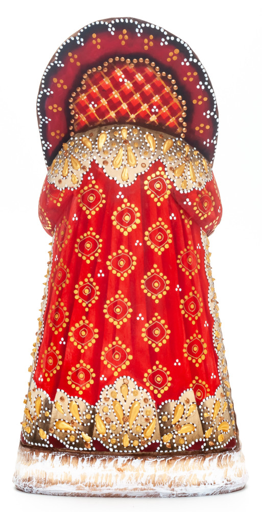 240 mm Santa Claus Carved Wood Hand Painted Collectible Figurine  (by Natalia Nikitina Workshop)