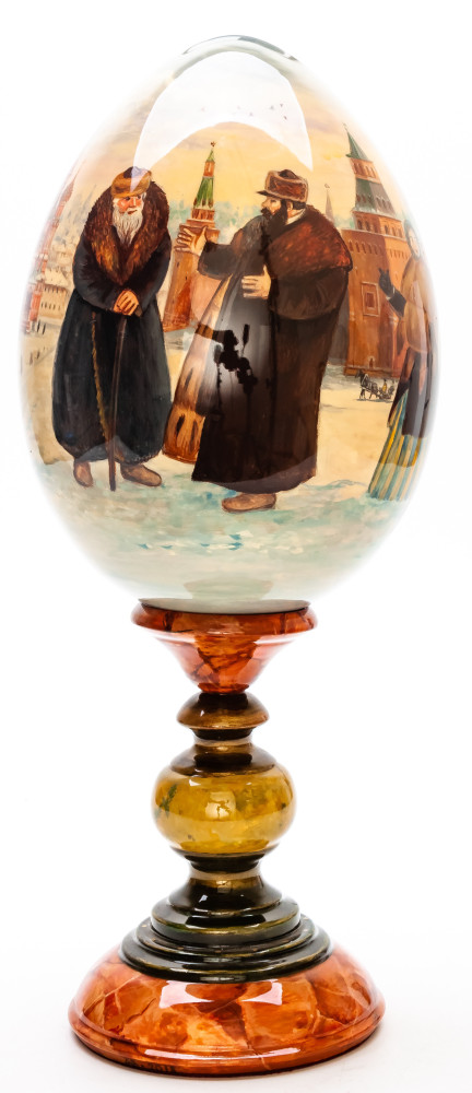 310 mm Moscow hand painted on colored wooden Egg with standby (by Tatiana Crafts)