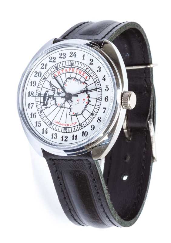 Russian 24-Hours Mechanical Watch Raketa ANTARCTIC (White)