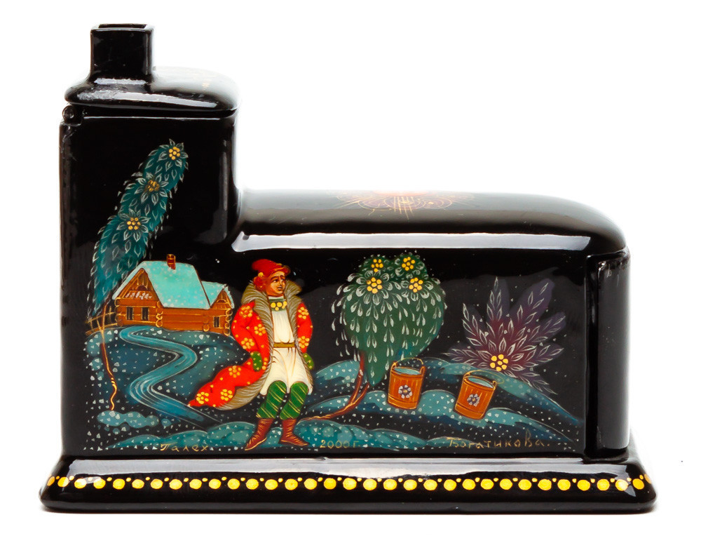 40x90mm At The Pike's Behest hand painted lacquered box from Palekh (by Pavel Studio)