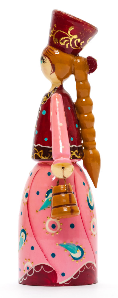 170 mm Russian Girl in Kokoshnik with Buckets hand painted Wooden Doll (by Summer Shine)