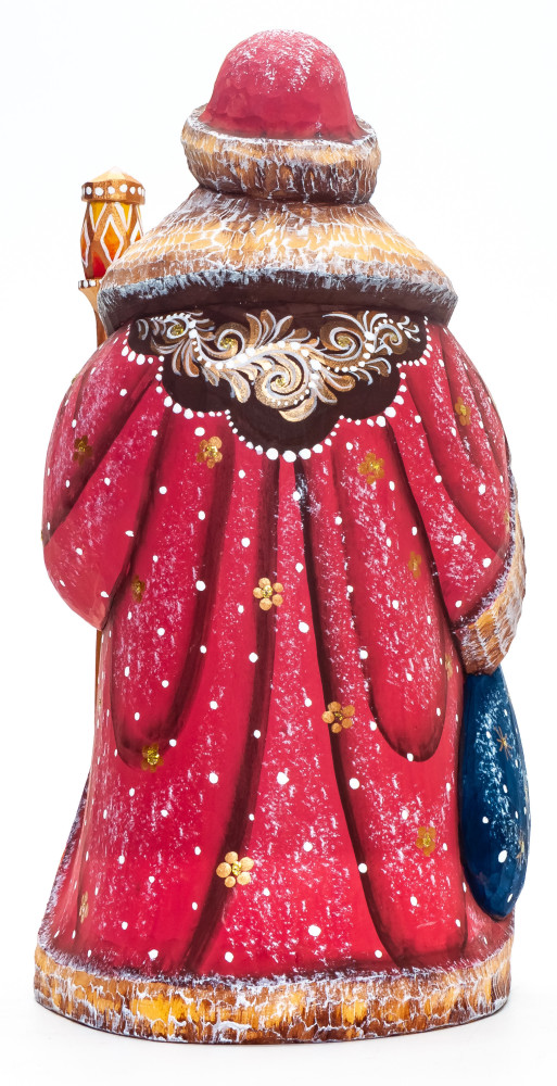 180 mm Nativity of Jesus Santa with a Magic Staff Carved Wood Hand Painted Collectible Figurine  (by Sergey Christmas Workshop)