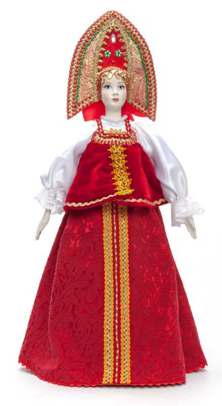 The Princess in a Red Dress hand-sewn Porcelain Doll - 21 Inches