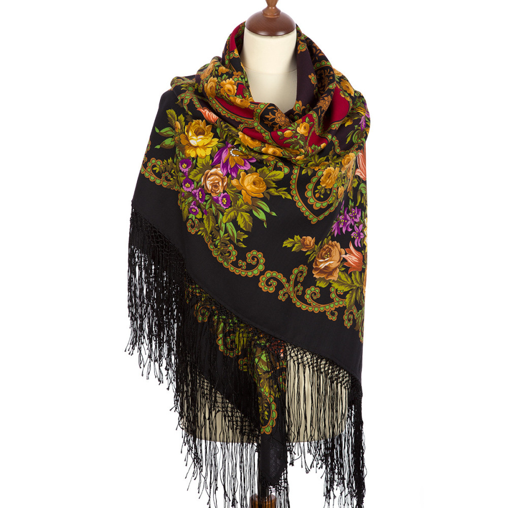 Shop Thick Woolen Fabric Shawls with Silk Fringe 148x148 cm Шаль «Цыганка Аза» online at Skazka.site | Eligible for fast shipping and free returns. Шаль «Цыганка Аза»