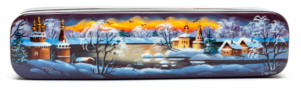 170x40mm Winter Landscape Hand Painted Jewellery Box