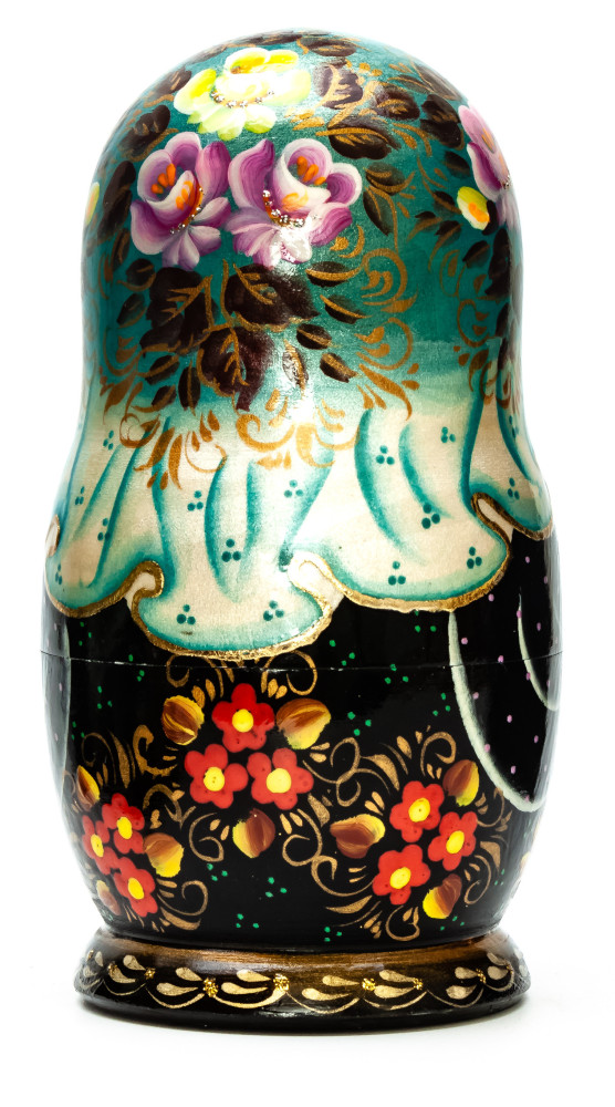 150mm The Scarlet Flower hand painted Matryoshka doll 5pcs