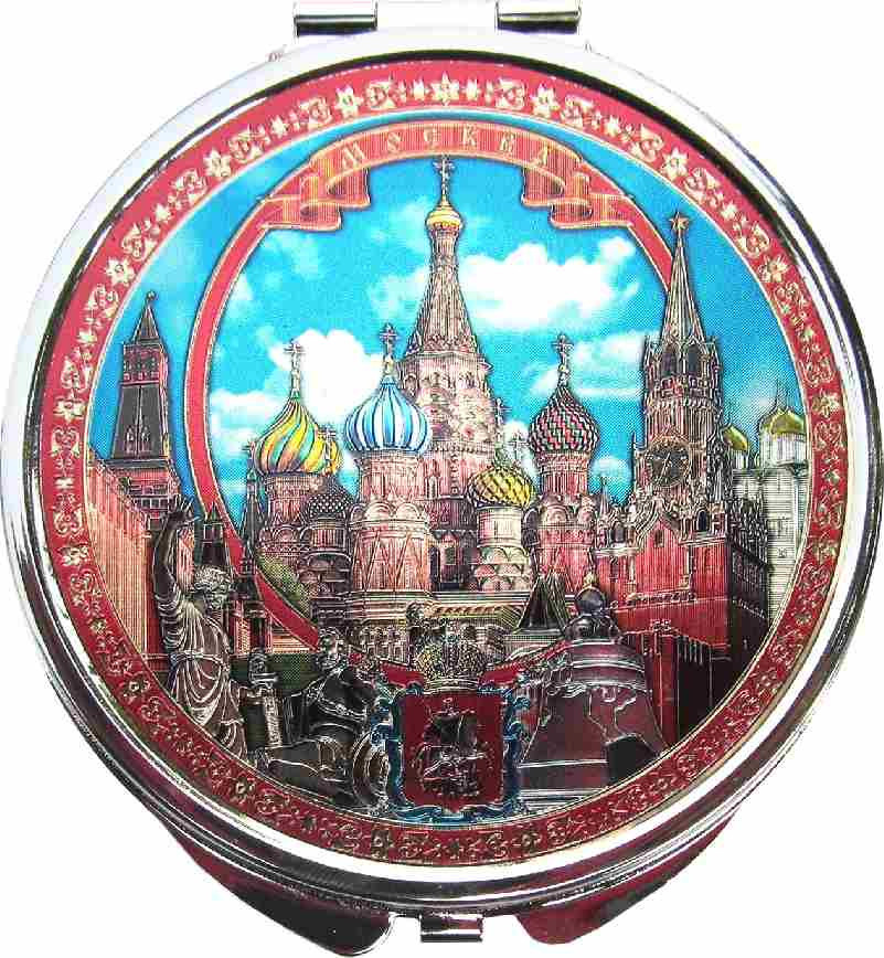 Зеркало "Москва" с фольгированной вставкой, диаметр 7 см