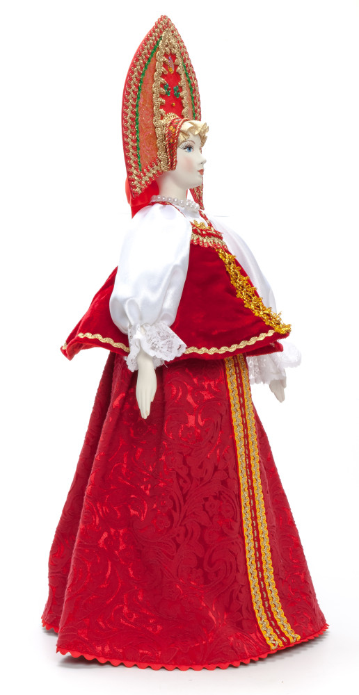The Princess in a Red Dress hand-sewn Porcelain Doll - 21 Inches
