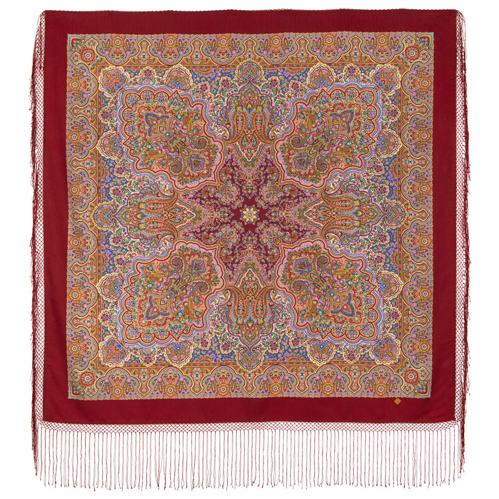 Shop Thick Woolen Fabric Shawls with Silk Fringe 148x148 cm Шаль «Богатая невеста» online at Skazka.site | Eligible for fast shipping and free returns. Шаль «Богатая невеста»