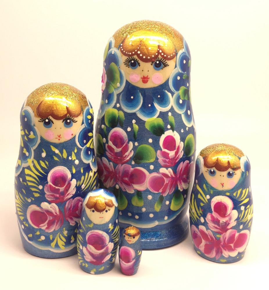 120 mm Maidan Art Hand Painted Matryoshka Doll 5 pcs (by Oleg Crafts)