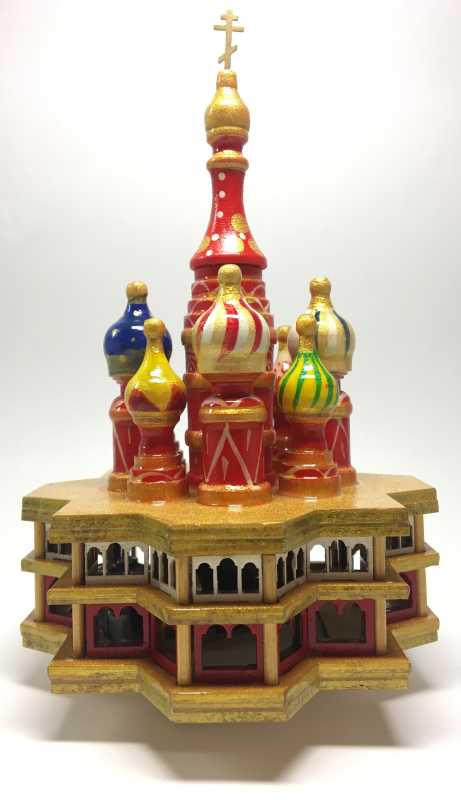 210 mm Saint Basil's Cathedral hand painted Wooden Music Box (by Nightingale Crafts)
