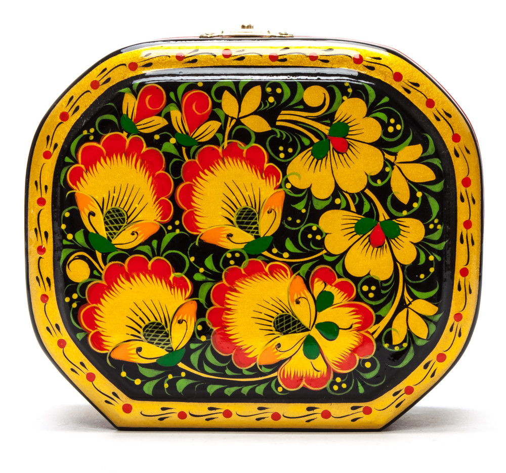 120x100 mm Khokhloma Painting Jewellery Wooden Box